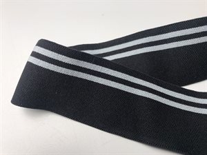 Luksus elastik - svag grå stribe, 36 mm